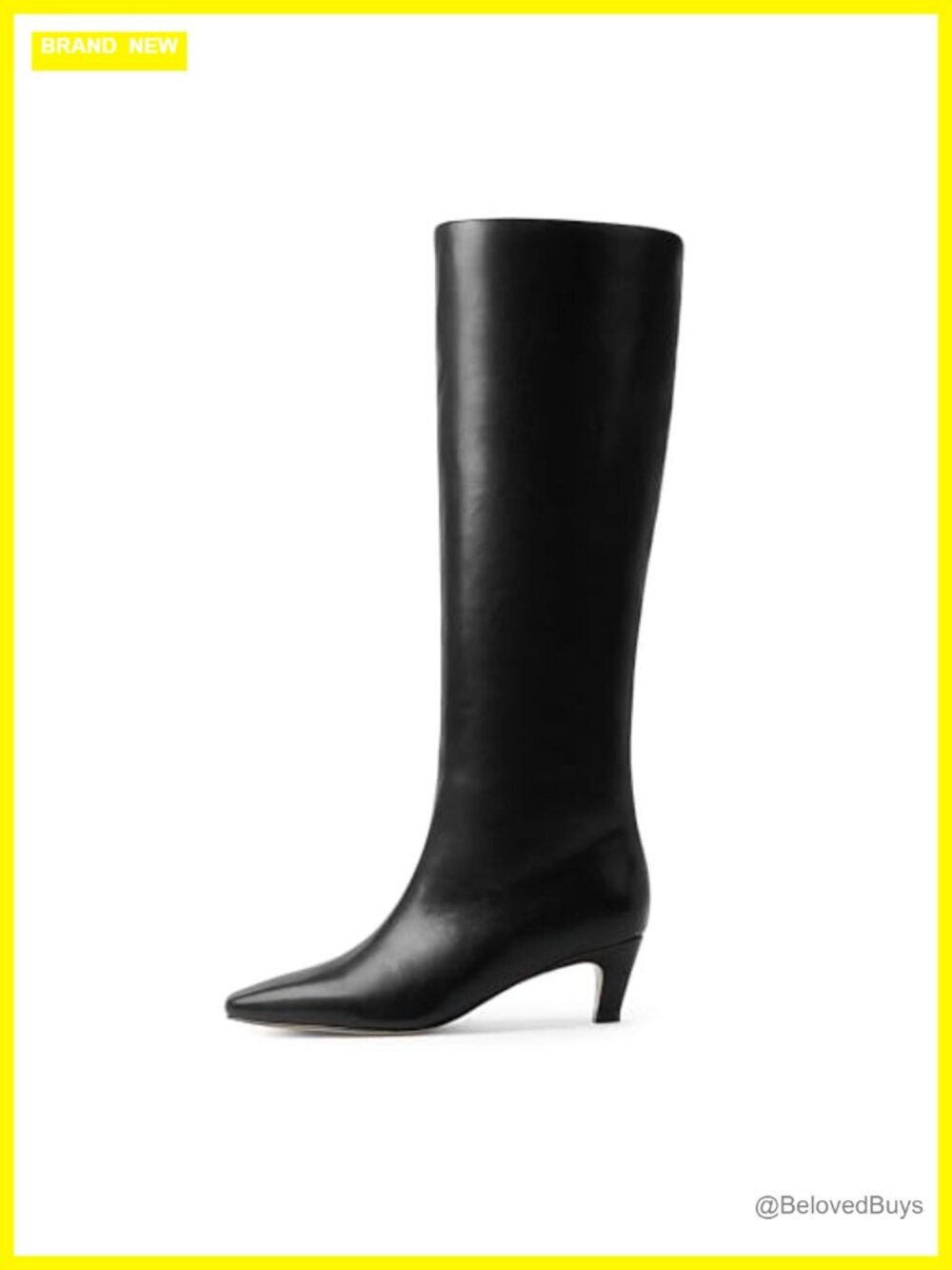 Women's Knee High Square Toe Kitten Heel PU Leather Boots